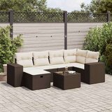 vidaXL 7-dijelni set vrtnih sofa od poliratana s jastucima smeđi | shoptok.hr