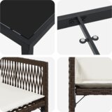 vidaXL 5-delni vrtni jedilni set z blazinami rjavega poli ratana | Shoptok.si
