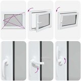  Okno za klet RISOR 80 x 60 cm PVC in steklo Antracit, (5000215209) | Shoptok.si