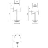 Globo 58488NG-LED prigušiva dodirna punjiva spoljna stona lampa VANNIE 3W/5V IP54 1800mAh zelena | Eponuda.com