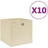  Kutije za pohranu od netkane tkanine 10 kom 28x28x28 cm krem | shoptok.hr