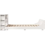  Posteljni okvir brez vzmetnice bel 150x200 cm trdna borovina | Shoptok.si