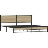  Metalni okvir kreveta bez madraca boja hrasta sonome 193x203 cm | Eponuda.com