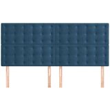  Posteljno vzglavje 4 kosa temno moder 100x5x78/88 cm žamet | Shoptok.si