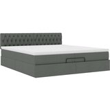 vidaXL Otomanski krevet s madracem tamnosivi 200x200 cm od tkanine | shoptok.hr