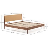 Kave Home Tamno smeđi bračni krevet od punog oraha s podnicom 180x200 cm Elan – | shoptok.hr