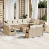  The Living Store Vrtna sedežna garnitura 13-delna z blazinami bež poli ratan - Vrtna Sedežna Garniture, (21451093) | Shoptok.si