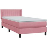 Box spring postelja z vzmetnico roza 90x210 cm žamet, (21792541) | Shoptok.si