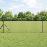 vidaXL Ograjni stebri 12 pcs Siva 100 cm Jeklo s prašnim premazom | Shoptok.si