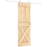  Klizna vrata Prirodna i bijela 70 x 210 cm Čvrsta borovina | shoptok.hr