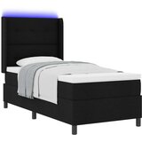 Box Spring Postelja z Blazino in LED Črna 90x200 cm Tkanina, (22049780) | Shoptok.si