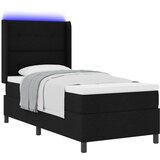 Box Spring Krevet s Madracem &amp LED Crni 90x200 cm Tkanina | shoptok.hr