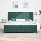  Krevet s opruga kutije Tamnozelena 200 x 200 cm Baršun | shoptok.hr