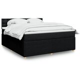vidaXL Box spring postelja z vzmetnico črna 180x200 cm blago | Shoptok.si