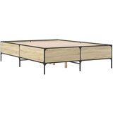  Okvir kreveta boja hrasta 120x200 cm konstruirano drvo i metal | shoptok.hr