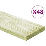 vidaXL talne plošče 48 kosov 5,76 m² 1m impregnirana trdna borovina Cene