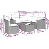 vidaXL 6-dijelni set vrtnih sofa od poliratana s jastucima smeđi | shoptok.hr