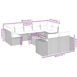 vidaXL 10-dijelni set vrtnih sofa s jastucima bež od poliratana | shoptok.hr
