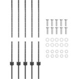  Stup za ogradu 5 pcs Siva 100 cm Čelik | shoptok.hr