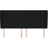 vidaXL Uzglavlje s ušima crni 183x23x118/128 cm od tkanine | shoptok.hr