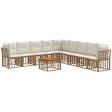  Set vanjskih sofa 10 pcs Prirodna i krema bijela Poliester | Eponuda.com