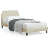vidaXL Posteljni okvir z vzglavjem krem 90x200 cm blago Cene