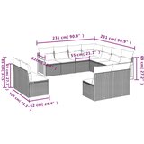 vidaXL 11-dijelni set vrtnih sofa od poliratana s jastucima bež | shoptok.hr