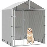 Vanjski kavez za pse s krovom srebrni 2x2x2,5 m pocinčani čelik | shoptok.hr