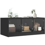 vidaXL Klubska mizica s steklenimi vrati črna 102x50x42 cm | Shoptok.si