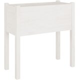  Vrtne sadilice 2 kom bijele 70 x 31 x 70 cm od masivne borovine | Eponuda.com
