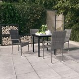  5-dijelni vrtni blagovaonski set sivo-crni | shoptok.hr