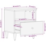  Noćni ormarići 2 kom 40 x 33 x 46 cm od masivnog drva manga | shoptok.hr