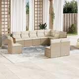  The Living Store Vrtna sedežna garnitura 10-delna z blazinami bež poli ratan - Vrtna Sedežna Garniture, (21452346) | Shoptok.si