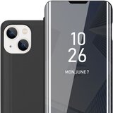 Cadorabo CASE, združljiv z Apple v turmalinski črni barvi - Clear View Zrcalo Zaščitni pokrov s funkcijo stojala 360 stopinj zaščita, (20596802) | Shoptok.si