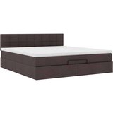 vidaXL Otomanski posteljni okvir z vzmetnico temno rjava 180x200 cm | Shoptok.si