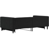  Dnevni krevet na razvlačenje crni 100 x 200 cm baršunasti | shoptok.hr