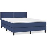  Box spring postelja z vzmetnico modra 140x200 cm blago | Shoptok.si