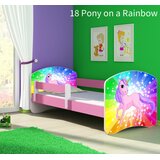  Otroška postelja ACMA z motivom, stranska roza 160x80 cm 18 Poni na mavrici | Shoptok.si