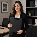  Clipboard Board With Cover Metal Clip A4 Plastic Office Black | shoptok.hr
