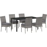  Vrtni set za objed 7 pcs Siva Čelik s prahom premazan | shoptok.hr