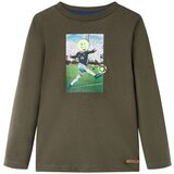 vidaXL Otroška majica z dolgimi rokavi kaki 116 Cene