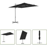  The Living Store Vrtni senčnik z jeklenim drogom črn 250x250 cm - Previsni Senčnik, (21743559) | Shoptok.si