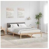 vidaXL posteljni okvir, trden borov les, rjava/taupe, 145,5×214×78,5 cm Cene