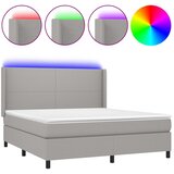  box spring s madracem LED svjetlosivi 160x200 cm tkanina | shoptok.hr