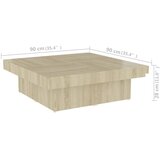  Stolić za kavu boja hrasta sonome 90 x 90 x 28 cm od iverice | shoptok.hr