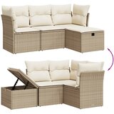  4-dijelni set vrtnih sofa s jastucima bež od poliratana | shoptok.hr