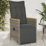 Maison Chic Nastavljiv Vrtni Stoli - Stol za vrt z blazinami siv poli ratan JS31, (21877464) | Shoptok.si