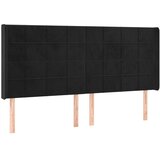  Uzglavlje s ušima crno 163x16x118/128 cm baršunasto | shoptok.hr
