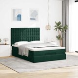  Ottoman krevet s madracima tamnozeleni 140x190 cm baršun | shoptok.hr
