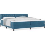 vidaXL Postelja z vzmetnico Temno modra 200x200 cm Žamet | Shoptok.si